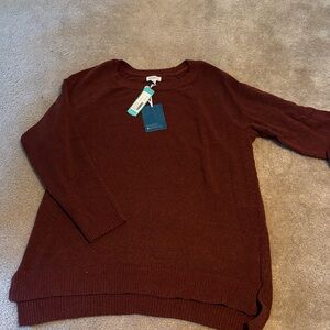 Market & Spruce Rich Brown Crew Neck Sweater